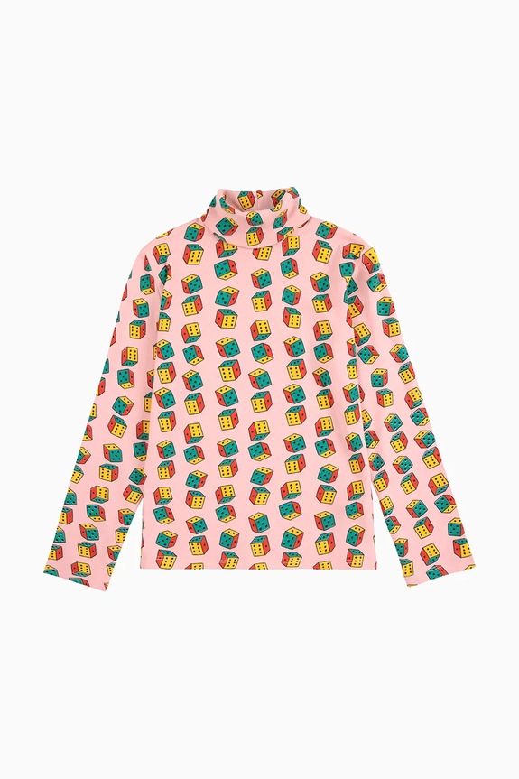 Bobo Choses longsleeve din bumbac pentru copii Dices 225AC025 roz AW25