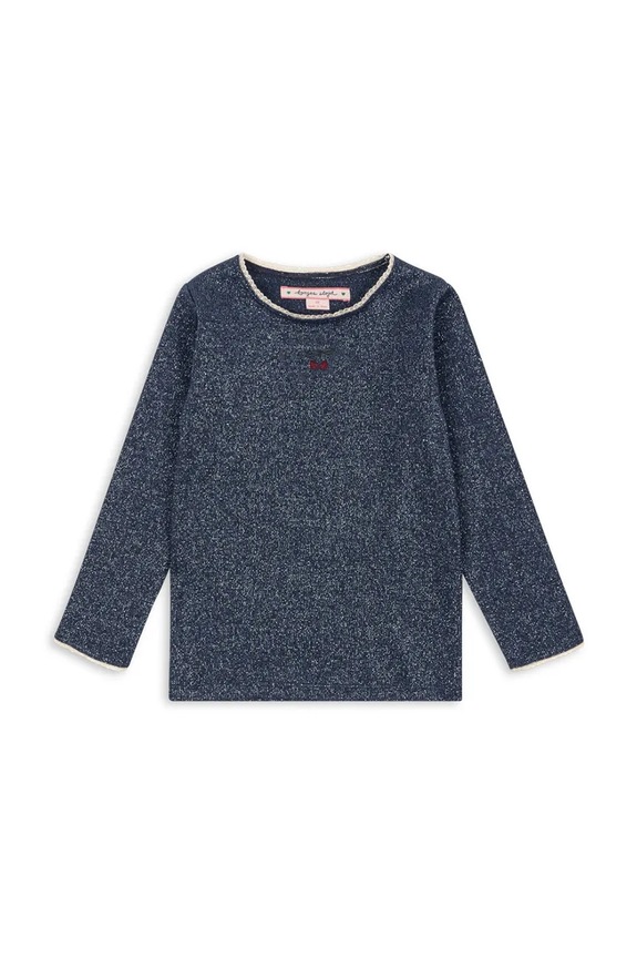 Detské tričko s dlhým rukávom Konges Sløjd ROLI BLOUSE bavlna tmavomodrá KS103967.9BYA