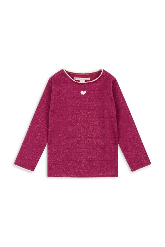 Konges Sløjd longsleeve dziecięcy ROLI BLOUSE nadruk bordowy KS103967.9BYA