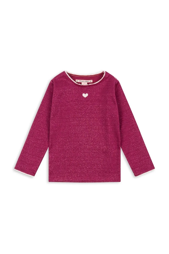 Konges Sløjd longsleeve dziecięcy ROLI BLOUSE nadruk bordowy KS103967.9BYA