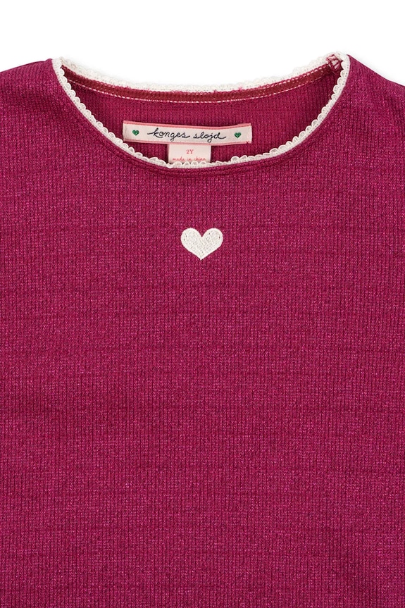Dziewczynka Konges Sløjd longsleeve dziecięcy ROLI BLOUSE KS103967.9BYA bordowy