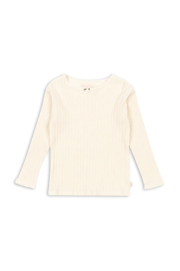 Konges Sløjd longsleeve bawełniany dziecięcy PAPIN BLOUSE GOTS bawełna beżowy KS103957.9BYA