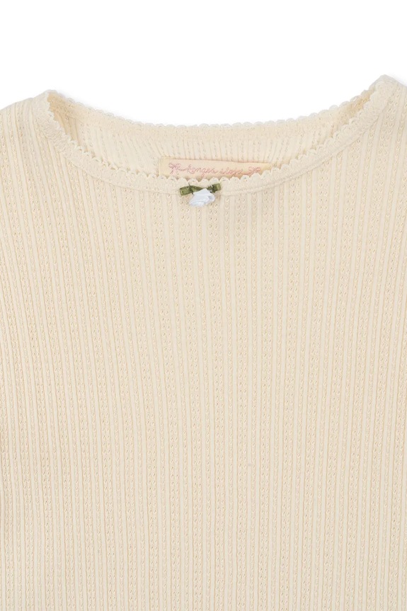 Dziewczynka Konges Sløjd longsleeve bawełniany dziecięcy PAPIN BLOUSE GOTS KS103957.9BYA beżowy