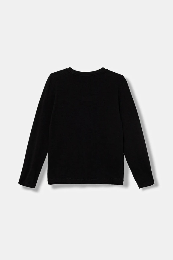 EA7 Emporio Armani longsleeve bawełniany dziecięcy 7G000138.AF10373 czarny AW25