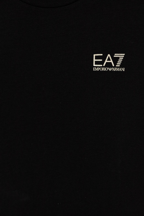 Dziewczynka EA7 Emporio Armani longsleeve bawełniany dziecięcy 7G000138.AF10373 czarny