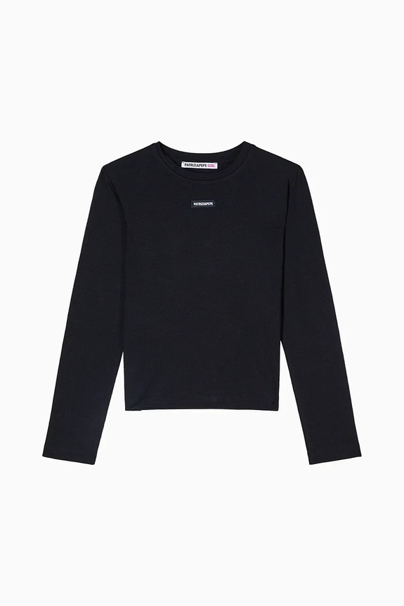 Dječja majica dugih rukava Patrizia Pepe J331 print crna 7M0956