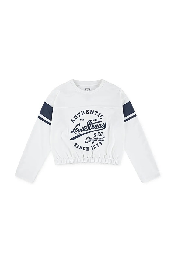 Dječja majica dugih rukava Levi's VARSITY LS TEE okrugli bijela 3EN503