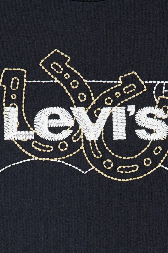 Fete Levi's longsleeve din bumbac pentru copii LS BATWING FILL 3EN576 negru