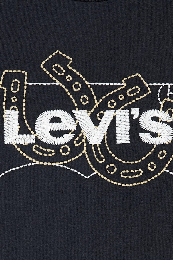 Fete Levi's longsleeve din bumbac pentru copii LS BATWING FILL 3EN576 negru