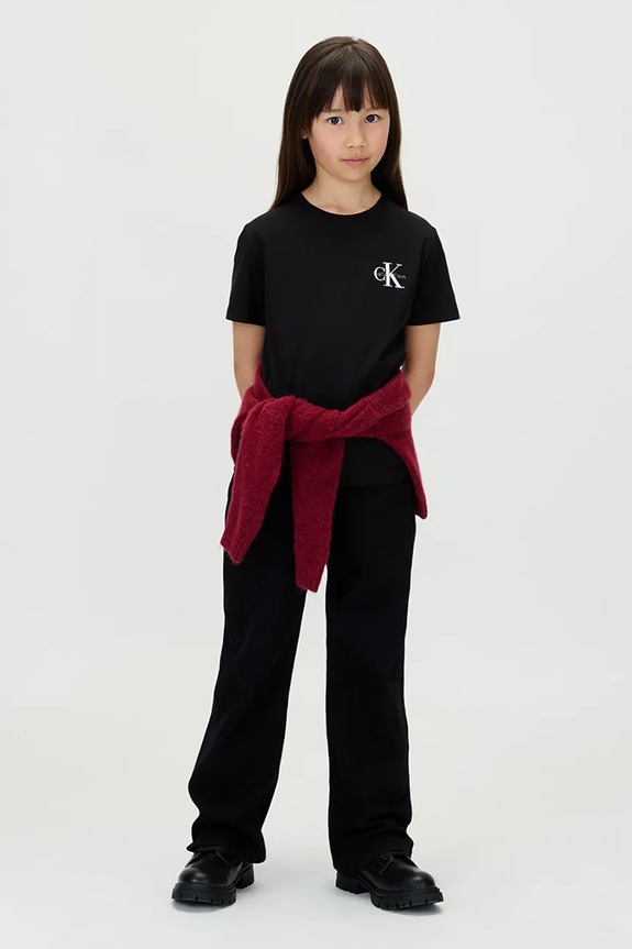 Dječja pamučna majica kratkih rukava Calvin Klein Jeans IU0IU00719.104.116.9BYA crna