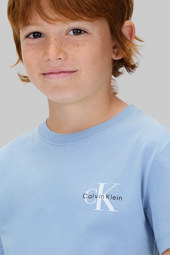 Παιδικό βαμβακερό μπλουζάκι Calvin Klein Jeans IU0IU00719.128.170.9BYA μπλε