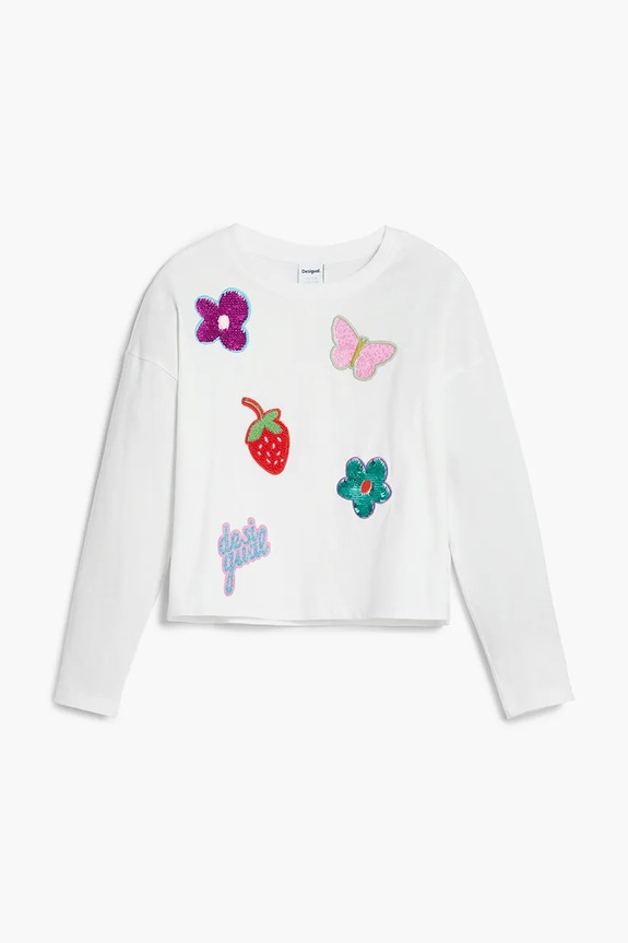 Dětské tričko s dlouhým rukávem Desigual 25WGTK21 bílá AW25