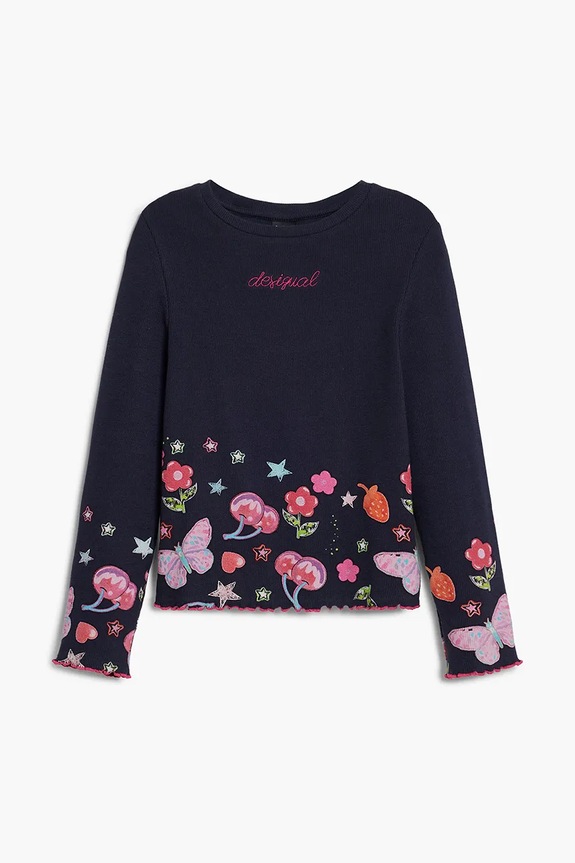 Desigual longsleeve dziecięcy 25WGTK22 granatowy AW25