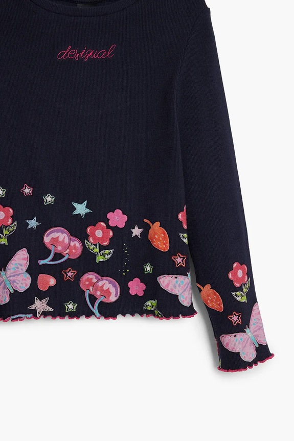 Desigual longsleeve dziecięcy granatowy 25WGTK22