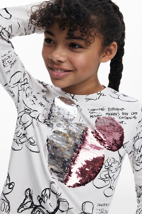 Desigual longsleeve bawełniany dziecięcy 25WGTK25 biały