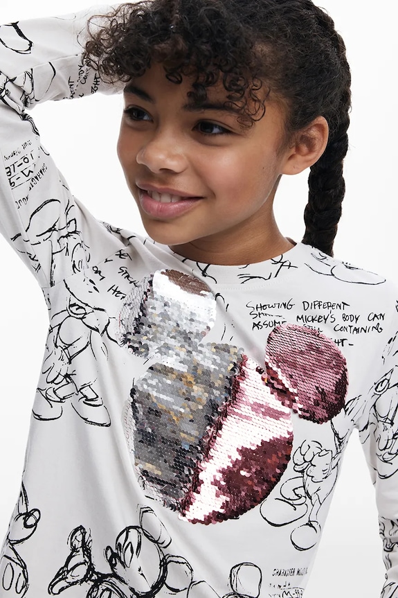 Desigual longsleeve bawełniany dziecięcy 25WGTK25 biały