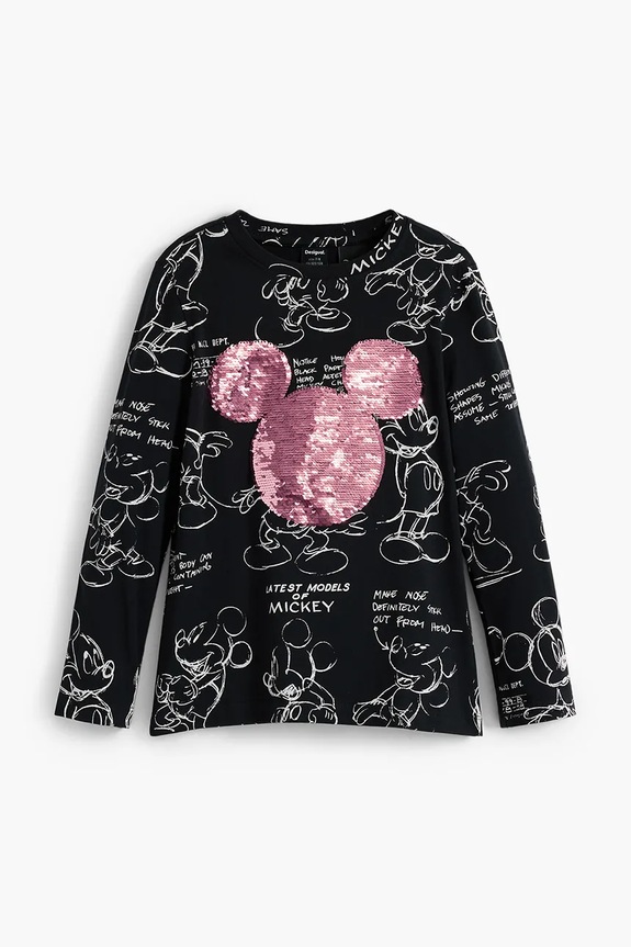 Desigual longsleeve bawełniany dziecięcy 25WGTK25 czarny AW25