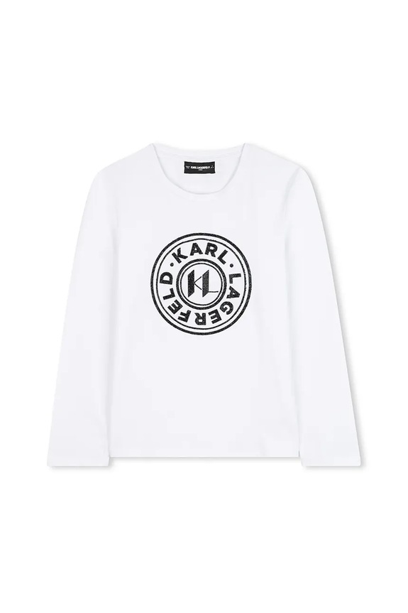 Detské tričko s dlhým rukávom Karl Lagerfeld okrúhly biela Z30940.86.108