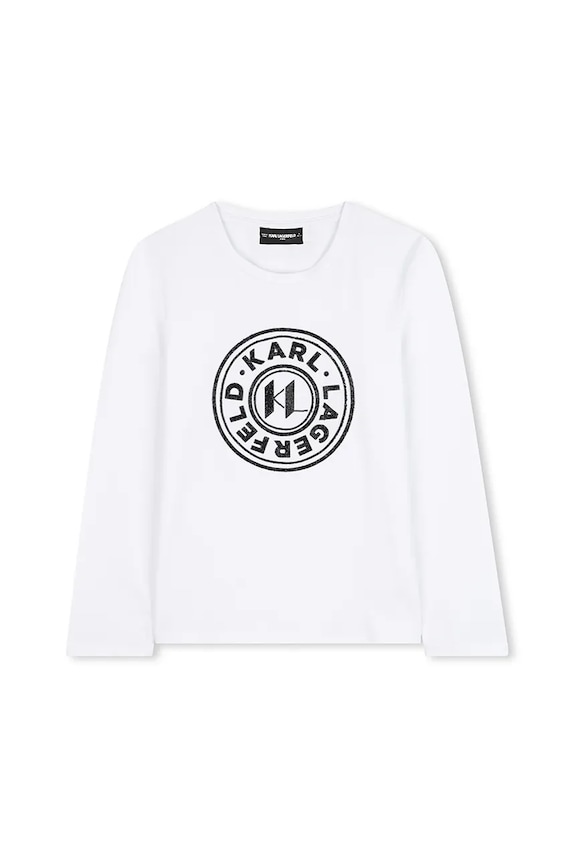 Detské tričko s dlhým rukávom Karl Lagerfeld okrúhly biela Z30940.86.108