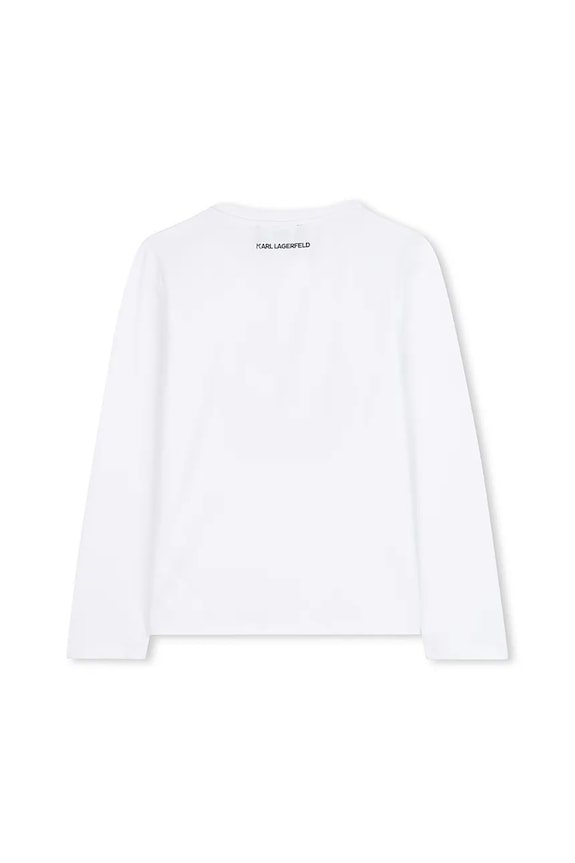 Detské tričko s dlhým rukávom Karl Lagerfeld Z30940.86.108 biela AW25