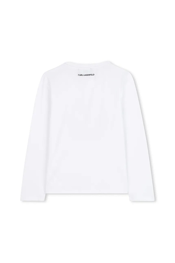 Detské tričko s dlhým rukávom Karl Lagerfeld Z30940.156.162 biela AW25