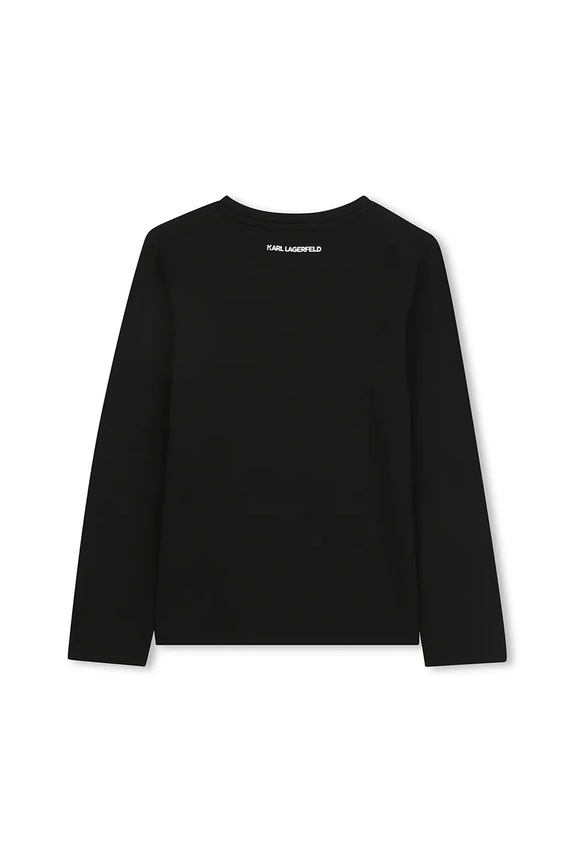 Detské tričko s dlhým rukávom Karl Lagerfeld Z30940.156.162 čierna AW25