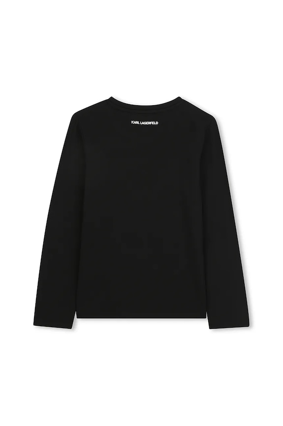 Detské tričko s dlhým rukávom Karl Lagerfeld Z30940.156.162 čierna AW25