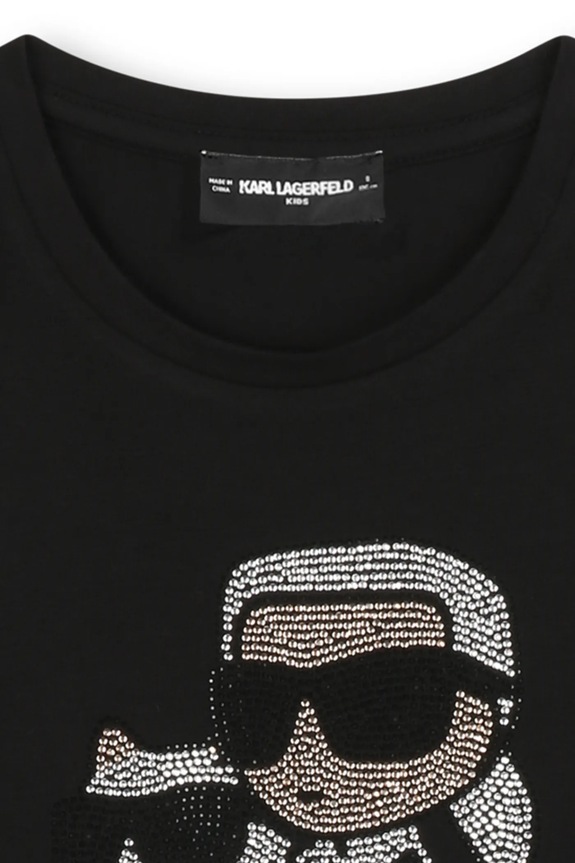 Dievča Detské tričko s dlhým rukávom Karl Lagerfeld Z30940.156.162 čierna