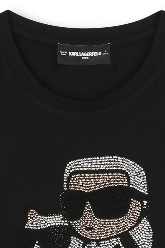 Dievča Detské tričko s dlhým rukávom Karl Lagerfeld Z30940.156.162 čierna