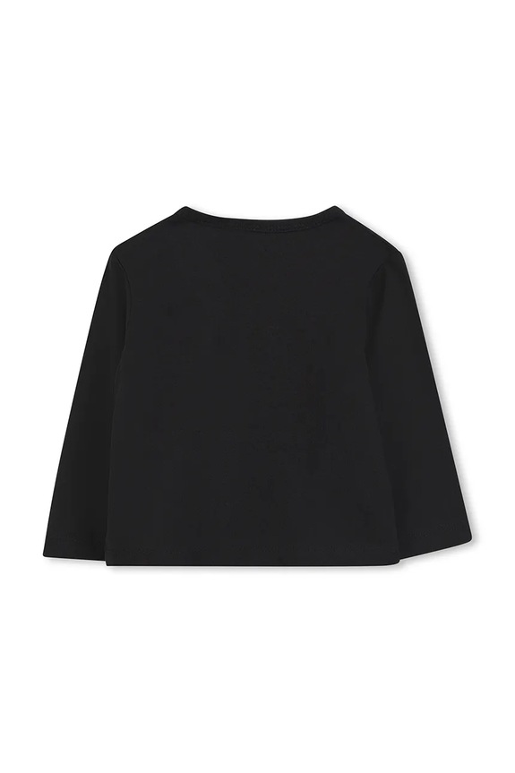 Karl Lagerfeld longsleeve din bumbac pentru copii Z30962 negru AW25