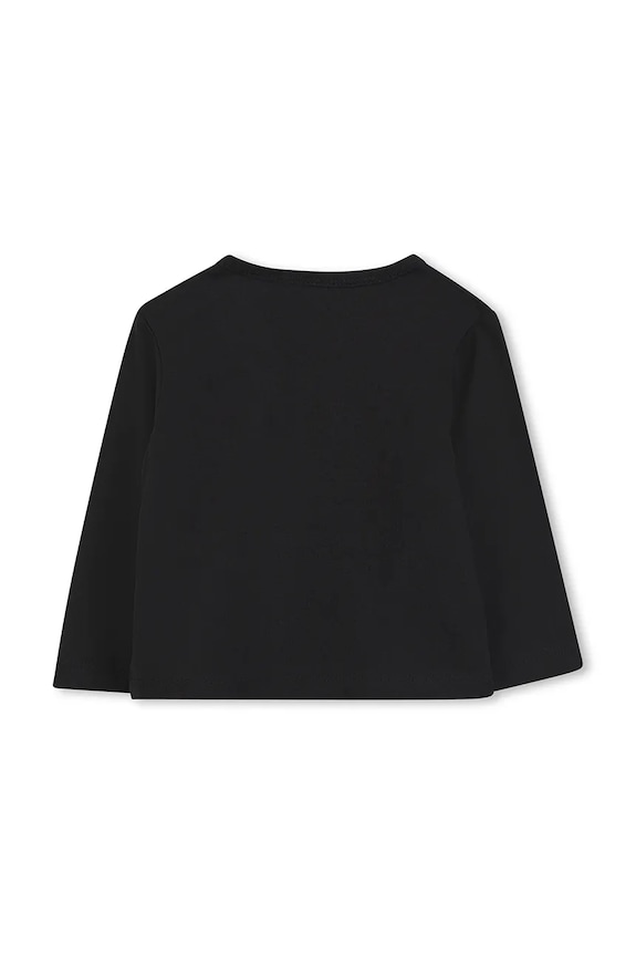 Karl Lagerfeld longsleeve din bumbac pentru copii Z30962 negru AW25