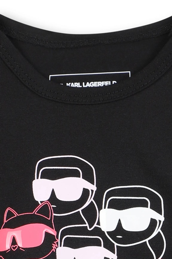 Fete Karl Lagerfeld longsleeve din bumbac pentru copii Z30962 negru