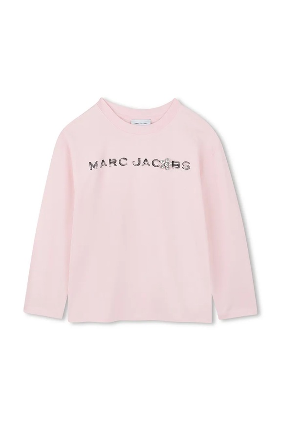 Detská bavlnená košeľa s dlhým rukávom Marc Jacobs bavlna ružová W60587.94.108