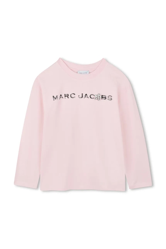 Detská bavlnená košeľa s dlhým rukávom Marc Jacobs bavlna ružová W60587.94.108