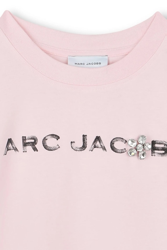 Dievča Detská bavlnená košeľa s dlhým rukávom Marc Jacobs W60587.94.108 ružová