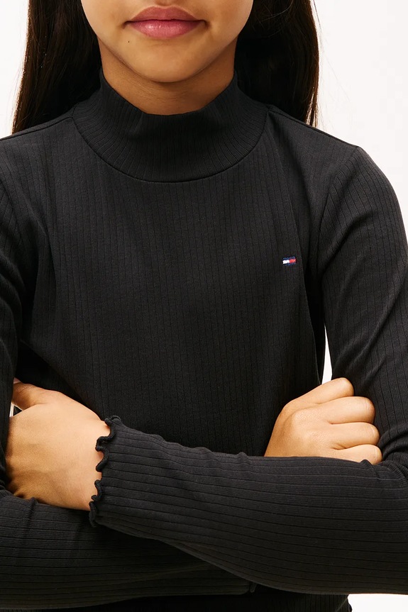 Κοριτσίστικα Παιδικό μακρυμάνικο με βαμβάκι Tommy Hilfiger KG0KG08802.9BYA μαύρο