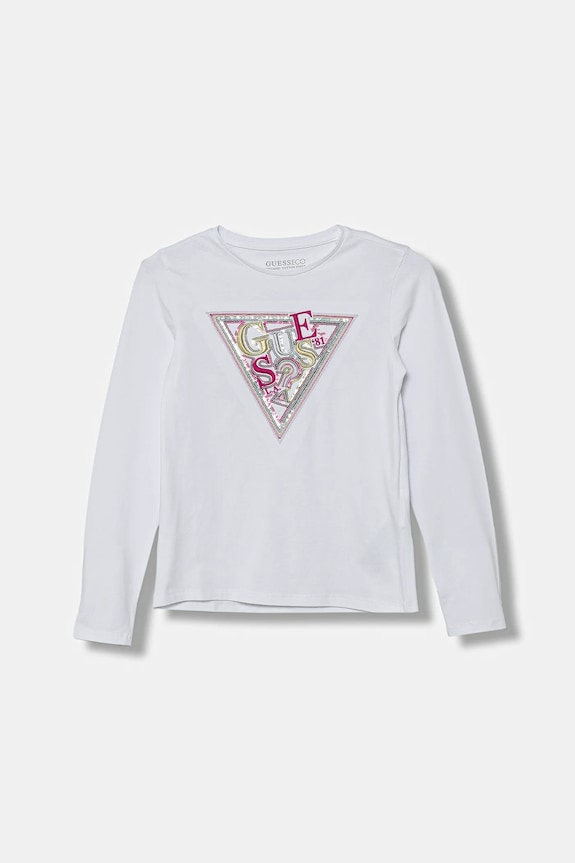 Guess longsleeve dziecięcy aplikacja biały J5BI13.J1314.9BYA