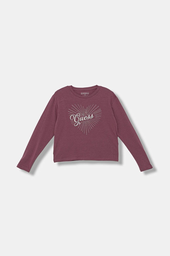 Guess longsleeve dziecięcy z elastanem bordowy J5BI35.J1314.9BYA