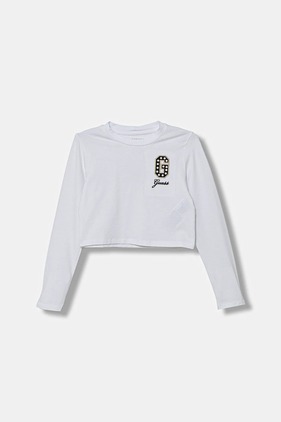 Guess longsleeve dziecięcy aplikacja biały J5BI40.J1314.9BYA