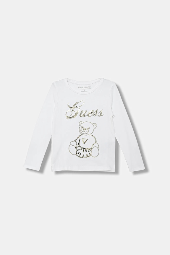 Дитячий лонгслів Guess аплікація білий K5BI03.J1314.9BYA