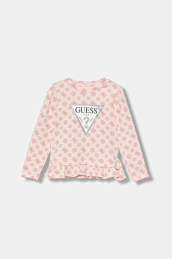 Dječja majica dugih rukava Guess print roza K5BI05.J1314.9BYA