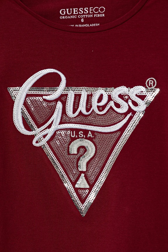 Dievča Detské tričko s dlhým rukávom Guess K5BI06.J1314.9BYA burgundské