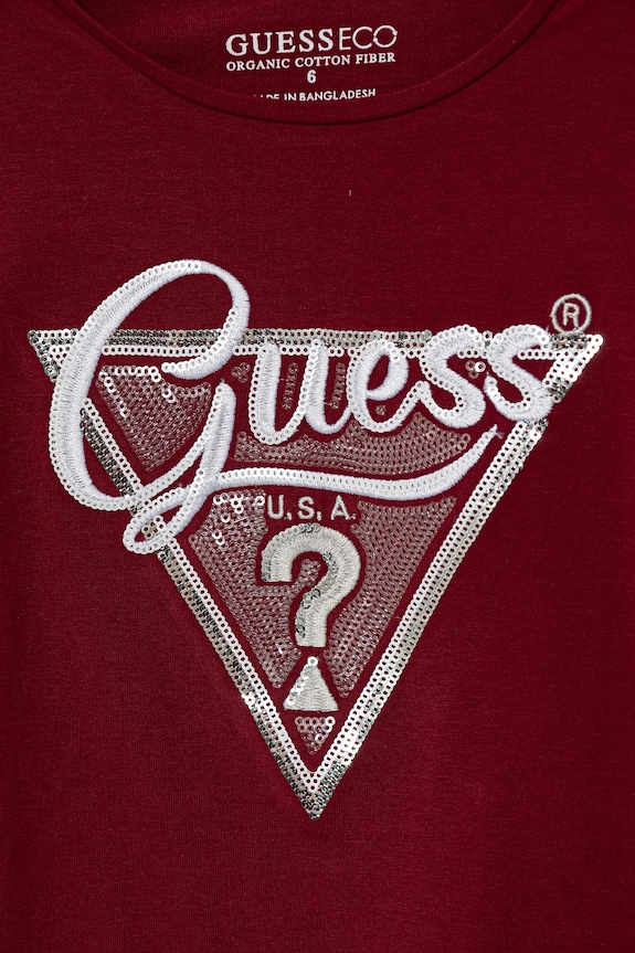 Dievča Detské tričko s dlhým rukávom Guess K5BI06.J1314.9BYA burgundské