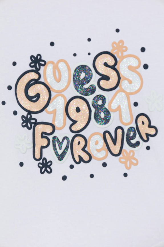 Дівчинка Дитячий бавовняний лонгслів Guess K5BI09.J1314.9BYA білий