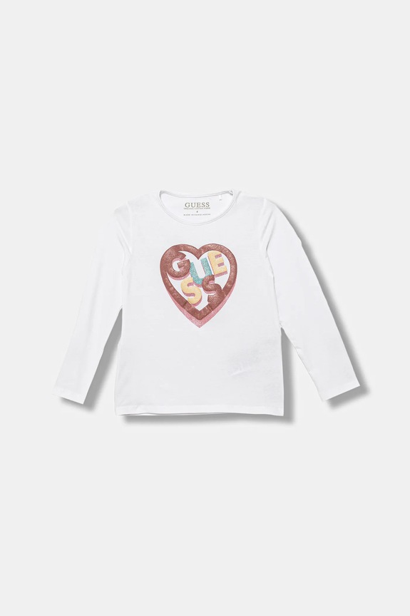Guess longsleeve copii print alb K5BI12.J1314.9BYA