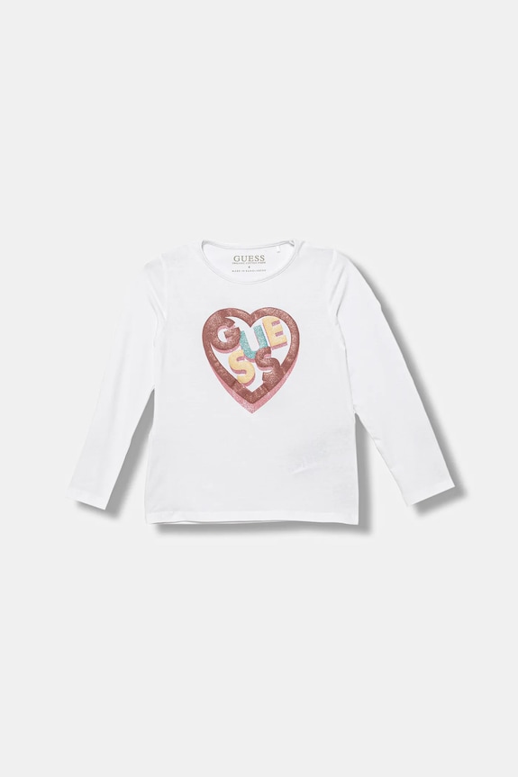 Guess longsleeve copii print alb K5BI12.J1314.9BYA