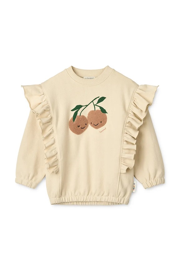 Παιδική βαμβακερή μπλούζα Liewood Marcella Placement Sweatshirt χωρίς κουκούλα μπεζ LW20081.9BYA