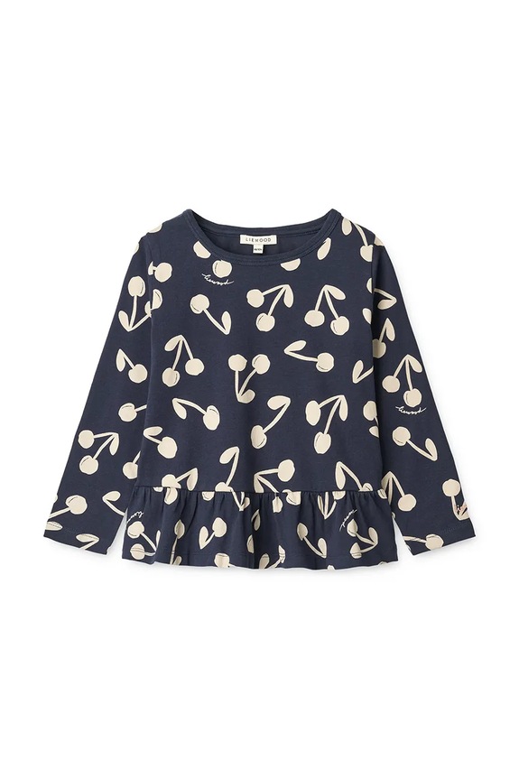 Liewood longsleeve bawełniany dziecięcy Margit Printed Longsleeve T-shirt wzorzyste granatowy LW20212.9BYA