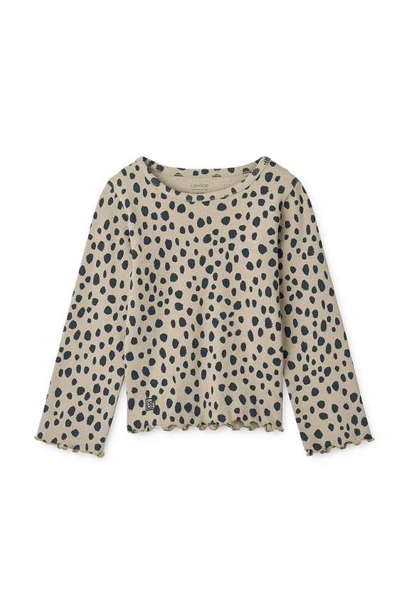 Παιδικό μακρυμάνικο Liewood Nieve Printed Longsleeve Rib T-shirt LW20345.9BYA μπεζ AW25