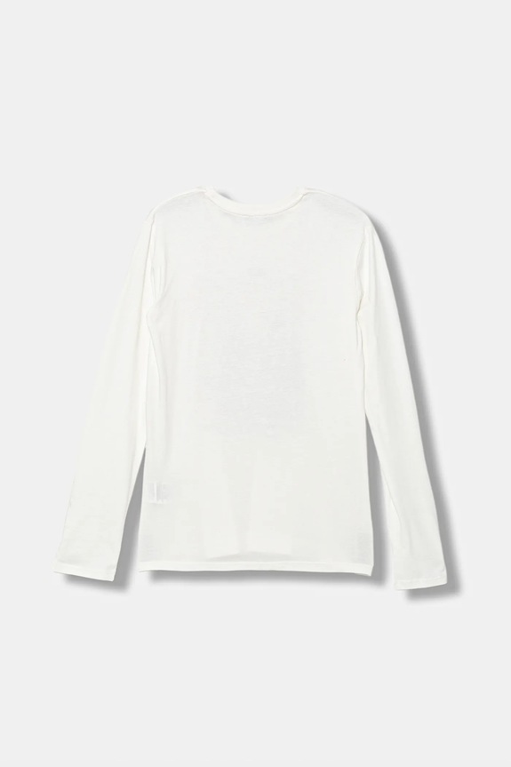 Dječja pamučna majica dugih rukava United Colors of Benetton 35RYC10QE.G.seasonal bijela AW25